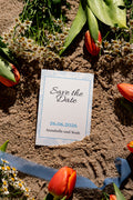 Save-the-Date Karte "Blaue Blüte"