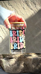 Trinkglas "BRIDE" mit Bambusdeckel und Trinkglas
