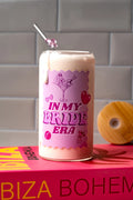 Trinkglas "in my bride era" mit Bambusdeckel und Strohhalm
